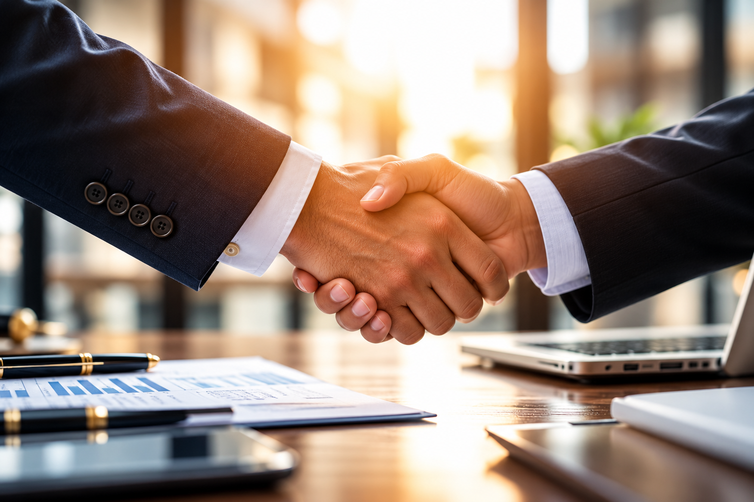 Sansup Infotech business technology consulting handshake